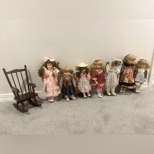 Collection of 7 Porcelain Dolls